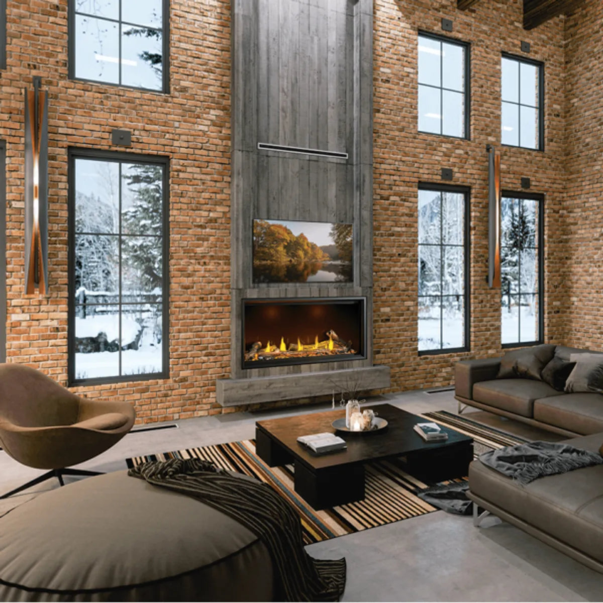Tall Linear Vector™ with Luminous Logs Series, 50"