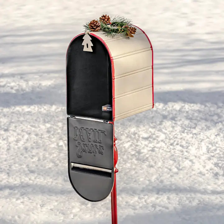 Standing Christmas Mailbox W/Light Up Wreath