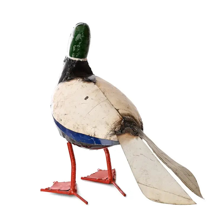 Mallard Duck Recycled Metal Sculpture Garden Art