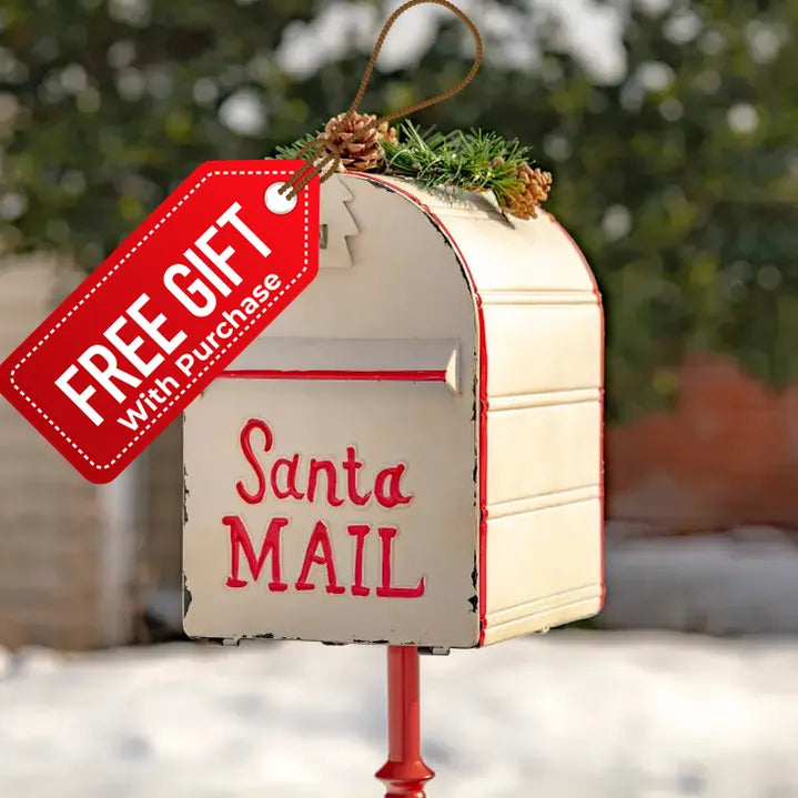 Standing Christmas Mailbox W/Light Up Wreath