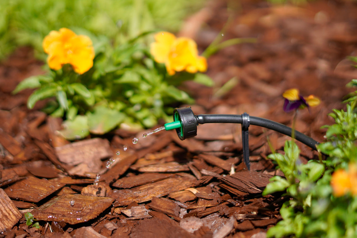 P/C Button Drip Emitters - Black, Green, Red