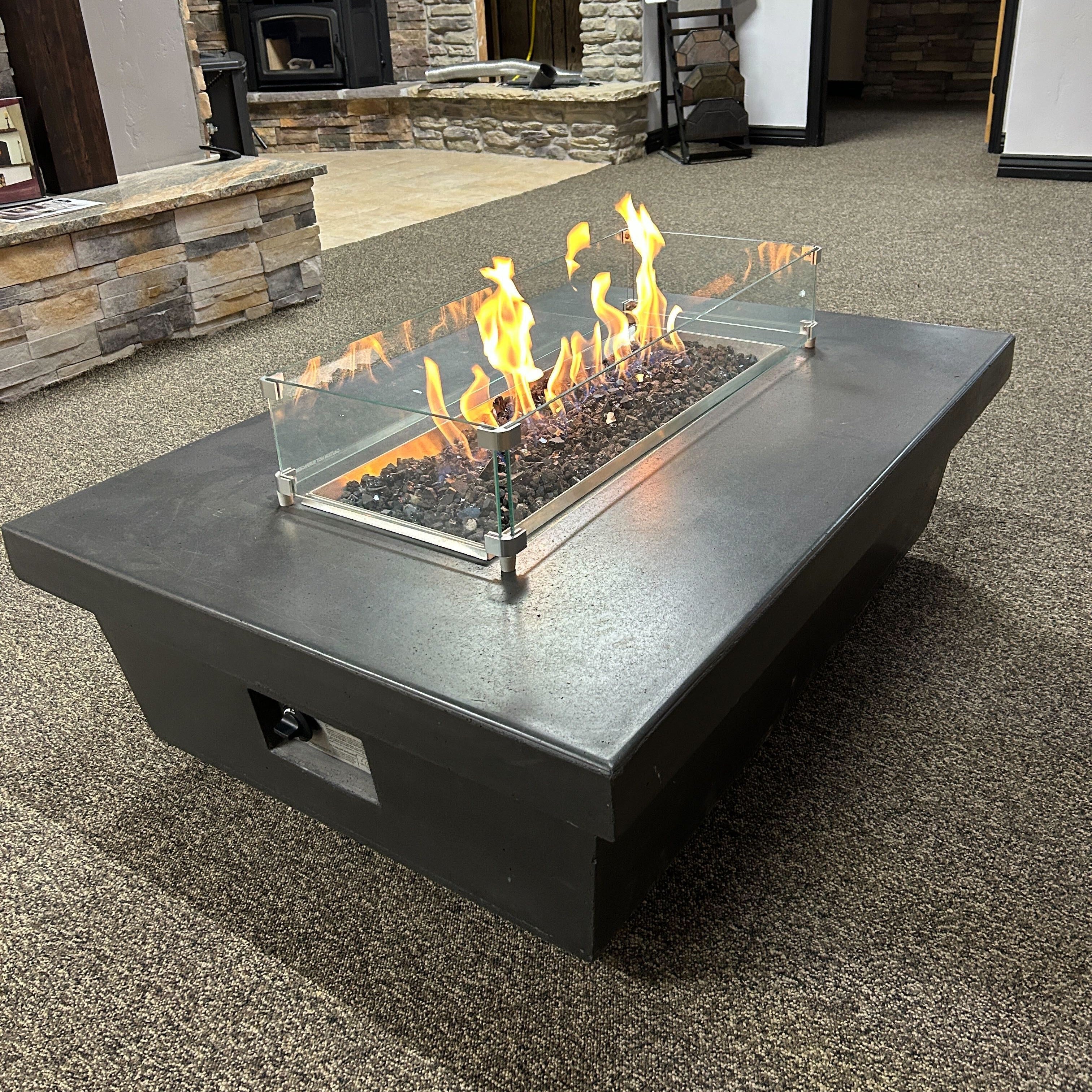 Contempo Rectangle Firetable w/seat and tank container combo | Display