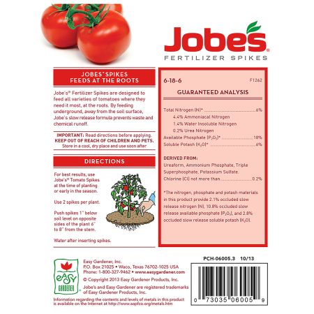 JOBES Tomato Fertilizer Spikes (18 pack) 6-18-6 N-P-K Ratio