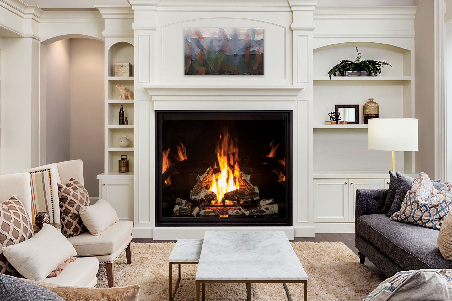 U55 Gas Fireplace IPI with Painted Liner & Remote